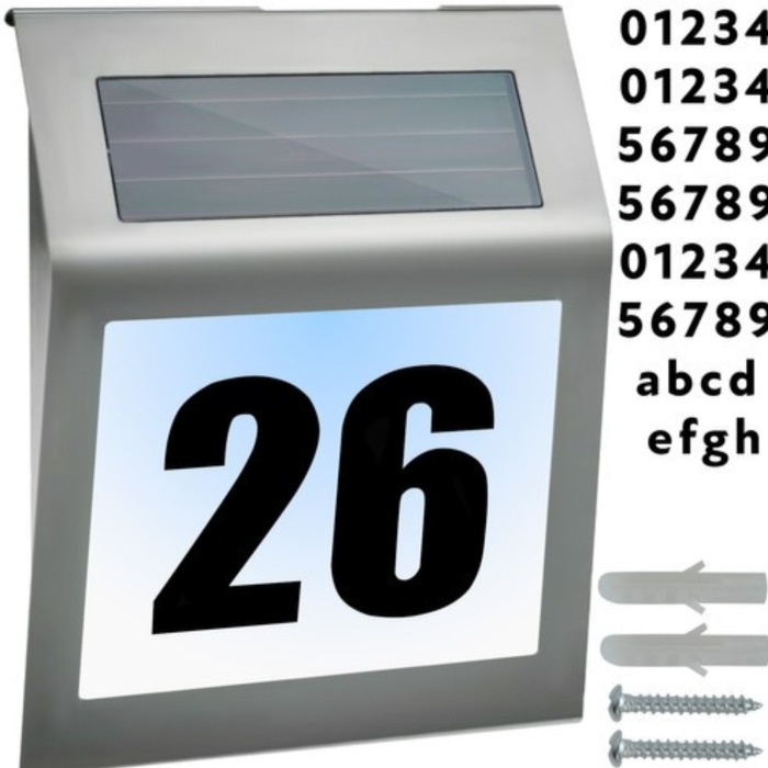 Număr de casă solar iluminat LED – Modern, rezistent la apă și ușor de montat [10]