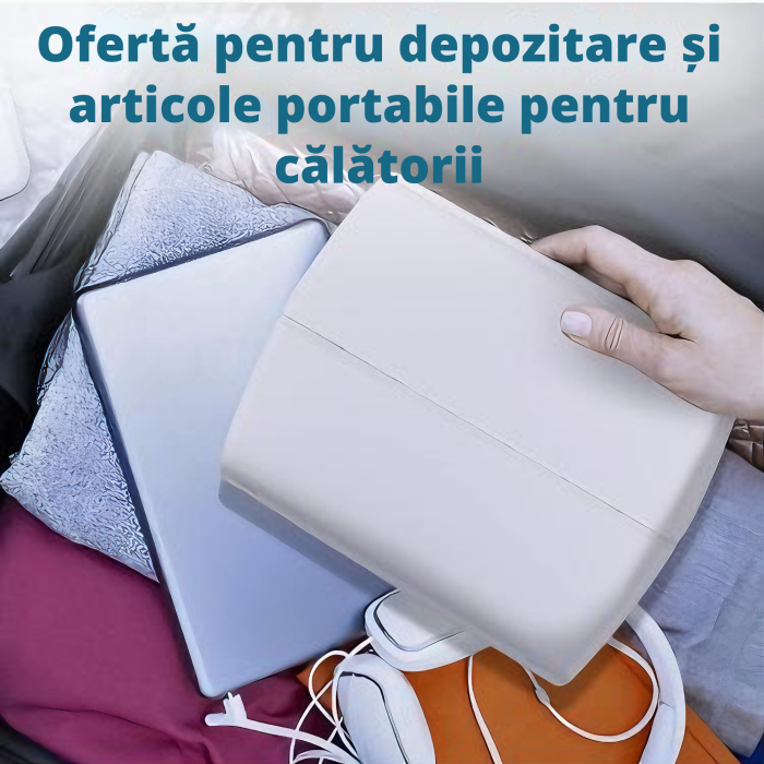 Oglinda cosmetica VarioShop® pentru machiaj cu iluminare LED, pliabila, oglinda cu marire de 5 ori, spatiu de depozitare, inalta calitate, 16.5x22.5 cm, alb [3]