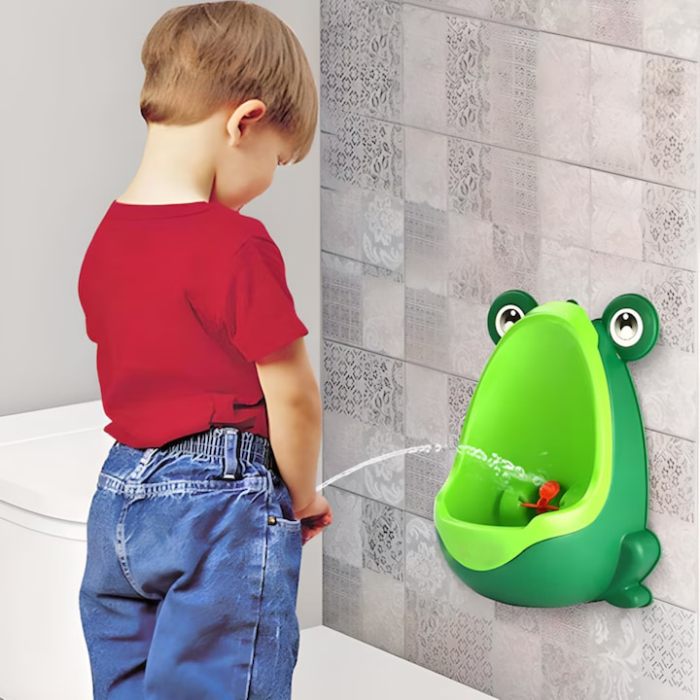 Olita pisoar copii in forma de broasca VarioShop®, cu ventuze, plastic, usor de curatat, vas detasabil pentru golire si spalare rapida, igienic, Verde [6]