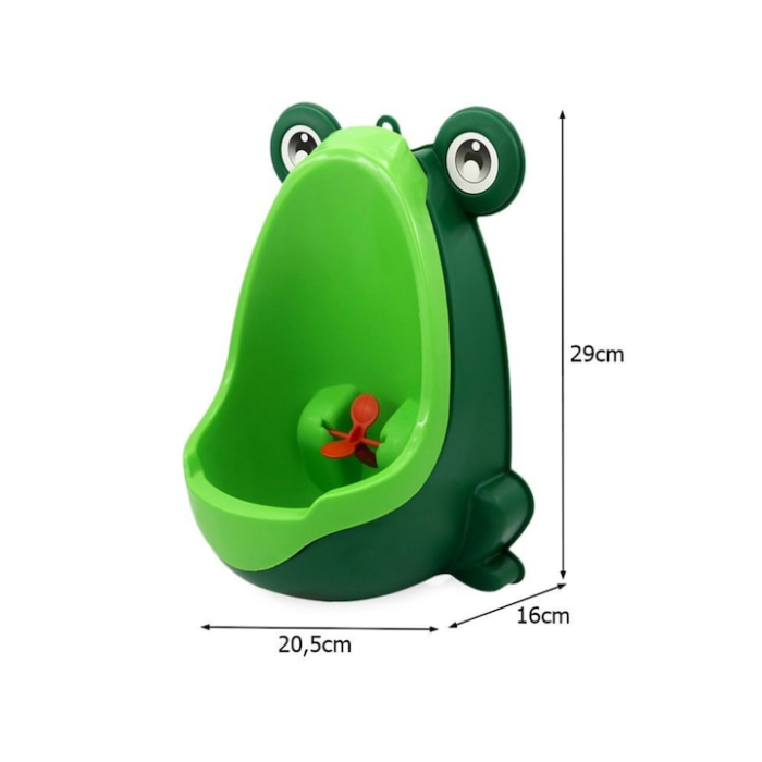 Olita pisoar copii in forma de broasca VarioShop®, cu ventuze, plastic, usor de curatat, vas detasabil pentru golire si spalare rapida, igienic, Verde [9]