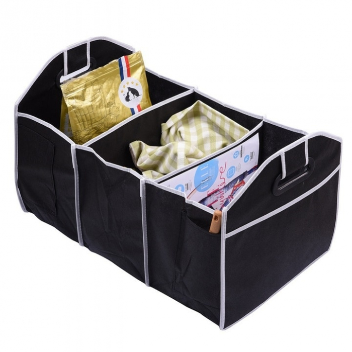 Organizator auto pliabil pentru portbagaj VarioShop®, 3 compartimente, 4 buzunare, 58 x 32 x 32 cm, Negru [7]