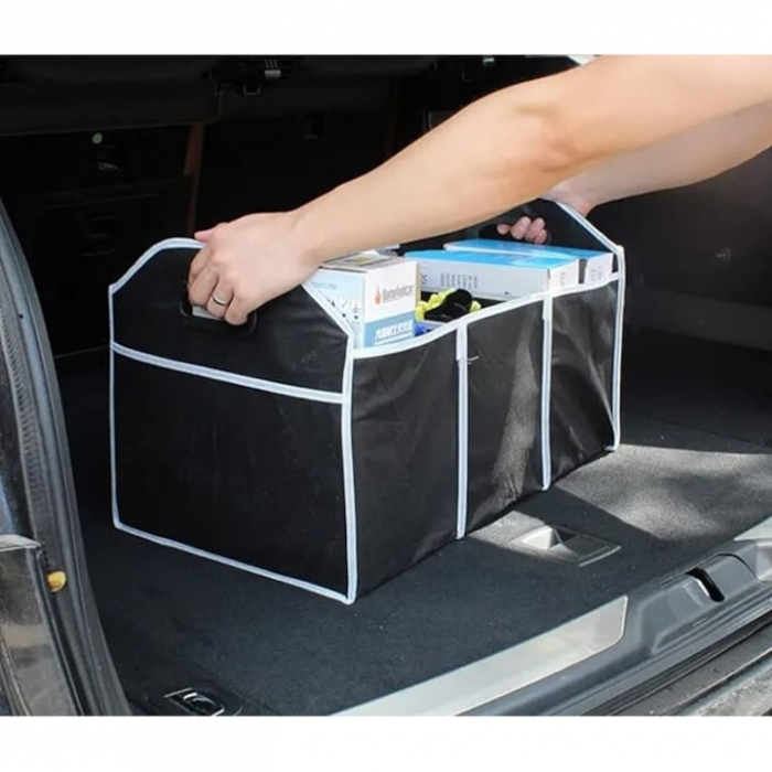 Organizator auto pliabil pentru portbagaj VarioShop®, 3 compartimente, 4 buzunare, 58 x 32 x 32 cm, Negru [14]