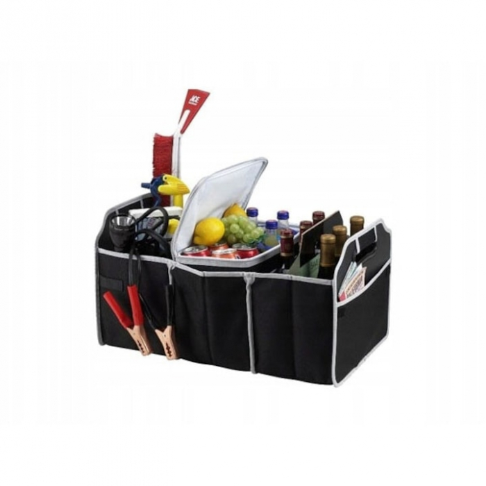 Organizator auto pliabil pentru portbagaj VarioShop®, 3 compartimente, 4 buzunare, 58 x 32 x 32 cm, Negru [6]