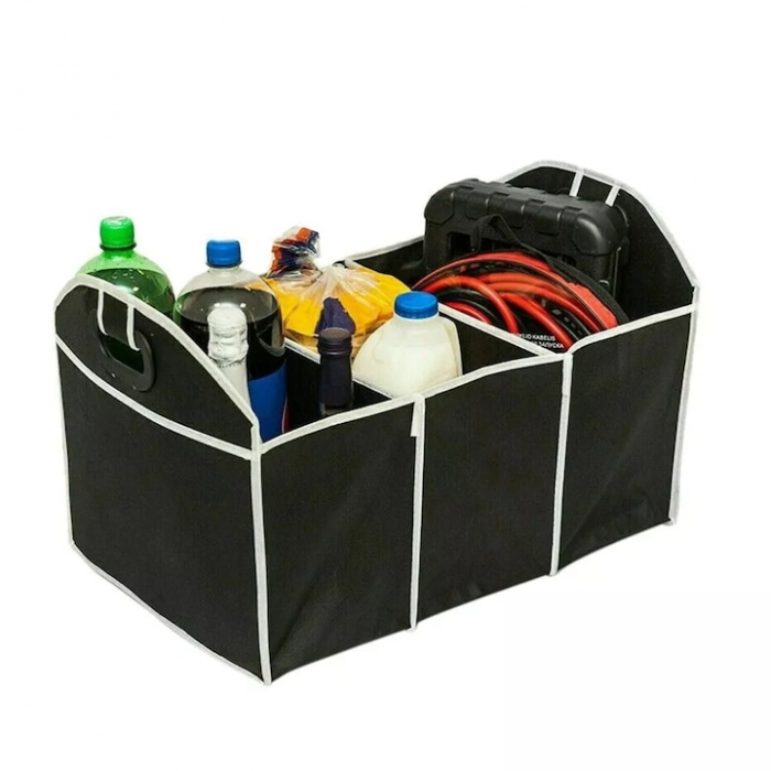 Organizator auto pliabil pentru portbagaj VarioShop®, 3 compartimente, 4 buzunare, 58 x 32 x 32 cm, Negru [8]