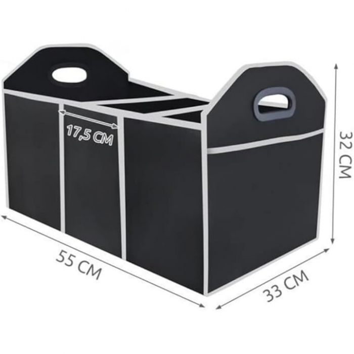 Organizator auto pliabil pentru portbagaj VarioShop®, 3 compartimente, 4 buzunare, 58 x 32 x 32 cm, Negru [2]