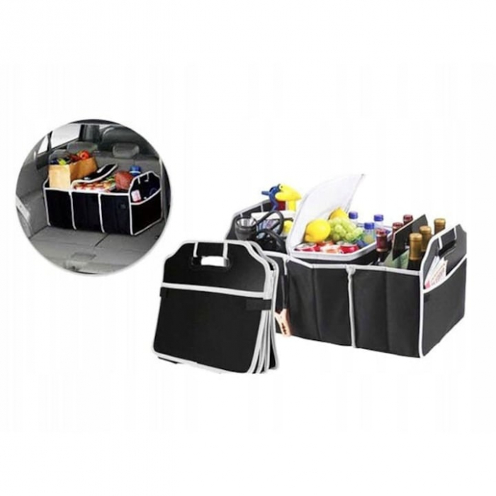 Organizator auto pliabil pentru portbagaj VarioShop®, 3 compartimente, 4 buzunare, 58 x 32 x 32 cm, Negru [16]