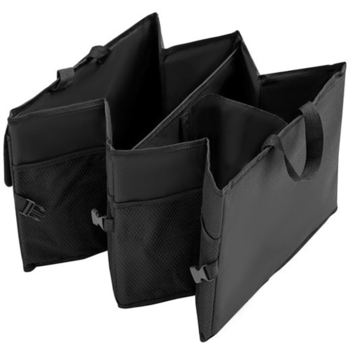 Organizator auto pliabil pentru portbagaj VarioShop®, compartimente multiple, pereti rigidizati, manere de transport si buzunare, pentru accesorii auto, cumparaturi, excursii, camping [7]