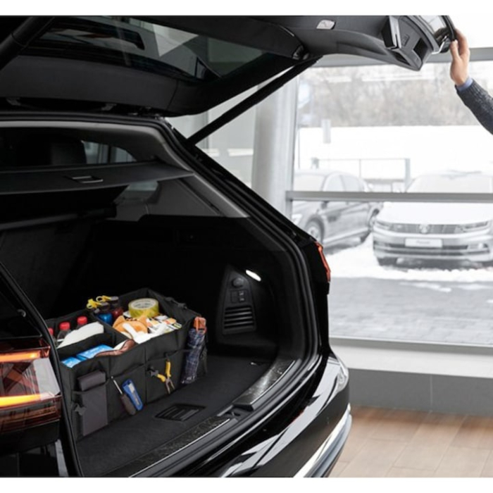 Organizator auto pliabil pentru portbagaj VarioShop®, compartimente multiple, pereti rigidizati, manere de transport si buzunare, pentru accesorii auto, cumparaturi, excursii, camping [2]