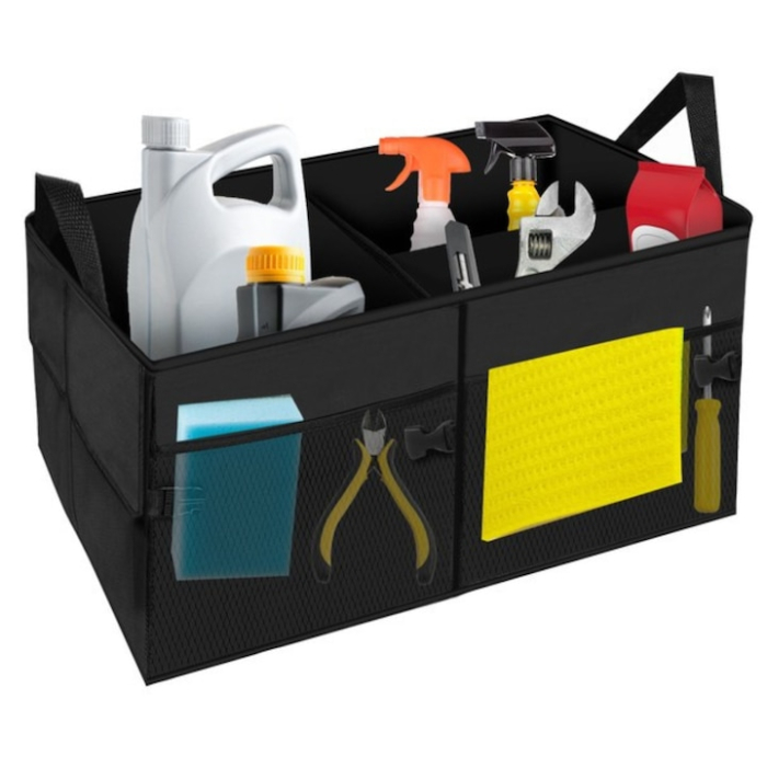 Organizator auto pliabil pentru portbagaj VarioShop®, compartimente multiple, pereti rigidizati, manere de transport si buzunare, pentru accesorii auto, cumparaturi, excursii, camping [1]