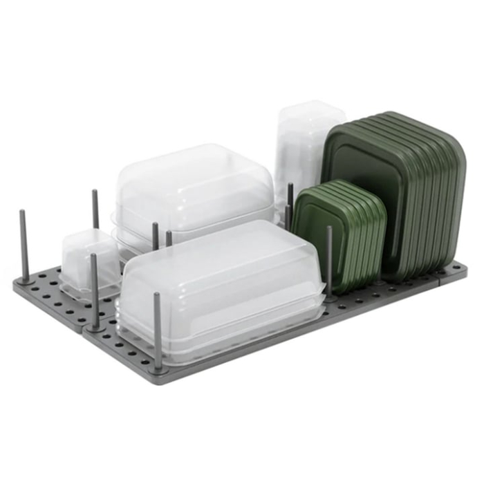 Organizator extensibil si ajustabil VarioShop®, cu 12 pini, ideal pentru aranjarea paharelor, canilor, farfuriilor, capacelor sau oalelor, 44.5–53.5 x 15 cm, Gri [5]