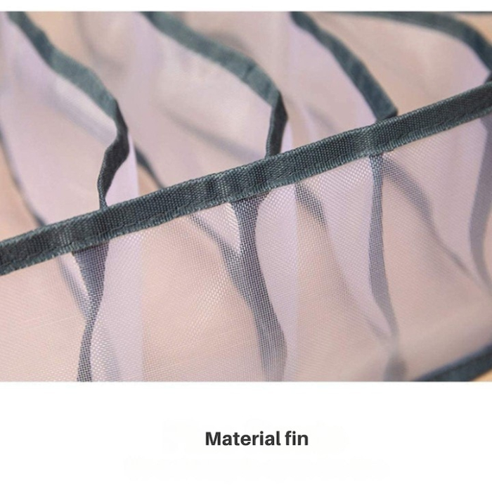 Organizator lenjerie si sosete cu 6 compartimente VarioShop®, plasa, pliabil, pentru sertare si dulapuri, Transparent [3]