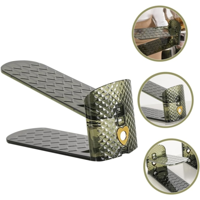 Organizator pantofi VarioShop®, suport reglabil in 3 trepte, design transparent, elegant, compact, economiseste spatiu, 27 x 12 x 10 cm, Verde [7]