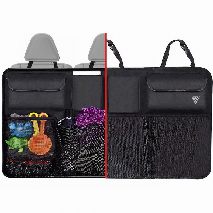 Organizator Portbagaj Auto VarioShop® - 8 Compartimente Spatioase, Usor de Montat si Spalat, Fabricat din Poliester Impermeabil Oxford, Dimensiuni 46 cm x 88 cm, Negru, Rezistent la Apa, Ideal pentru  [34]