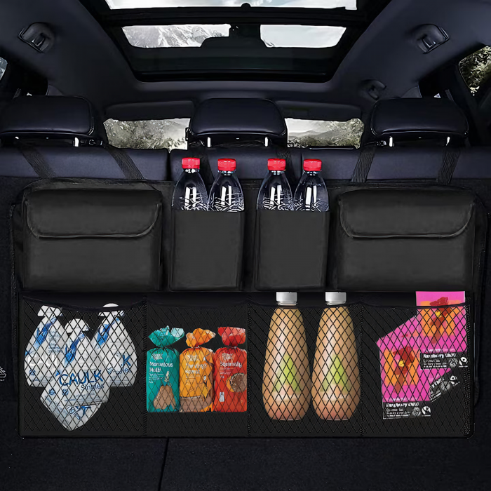 Organizator Portbagaj Auto VarioShop® - 8 Compartimente Spatioase, Usor de Montat si Spalat, Fabricat din Poliester Impermeabil Oxford, Dimensiuni 46 cm x 88 cm, Negru, Rezistent la Apa, Ideal pentru  [27]