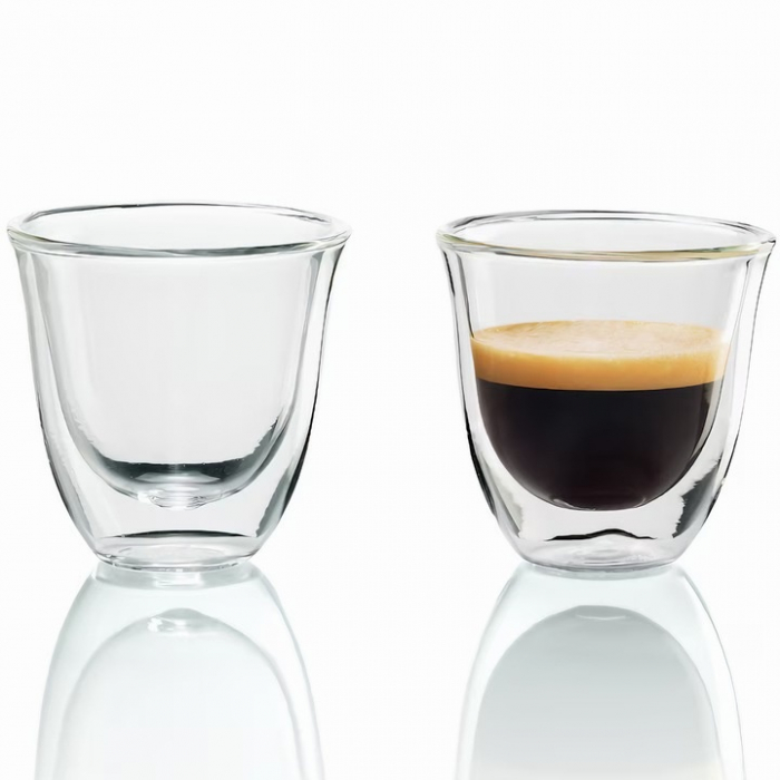Pahar din sticla cu pereti dubli 70 ml VarioShop®, ideal pentru espresso, design modern, din sticla borosilicata termorezistenta, transparent, dimensiuni 6.2 cm x 7 cm [12]