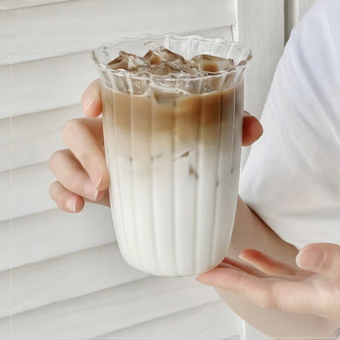 Pahar pentru limonada, cafea si ceai VarioShop®, design modern, sticla transparenta borosilicata, rezistent, 12x8, 5 cm, 420 ml [6]