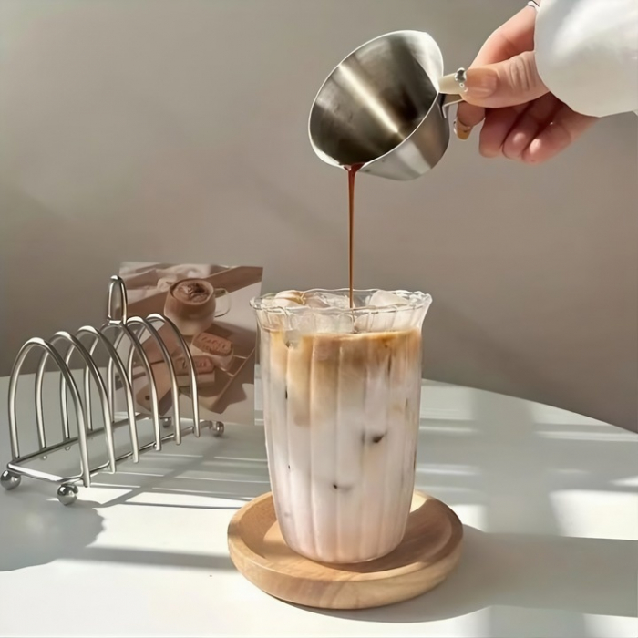 Pahar pentru limonada, cafea si ceai VarioShop®, design modern, sticla transparenta borosilicata, rezistent, 12x8, 5 cm, 420 ml [2]