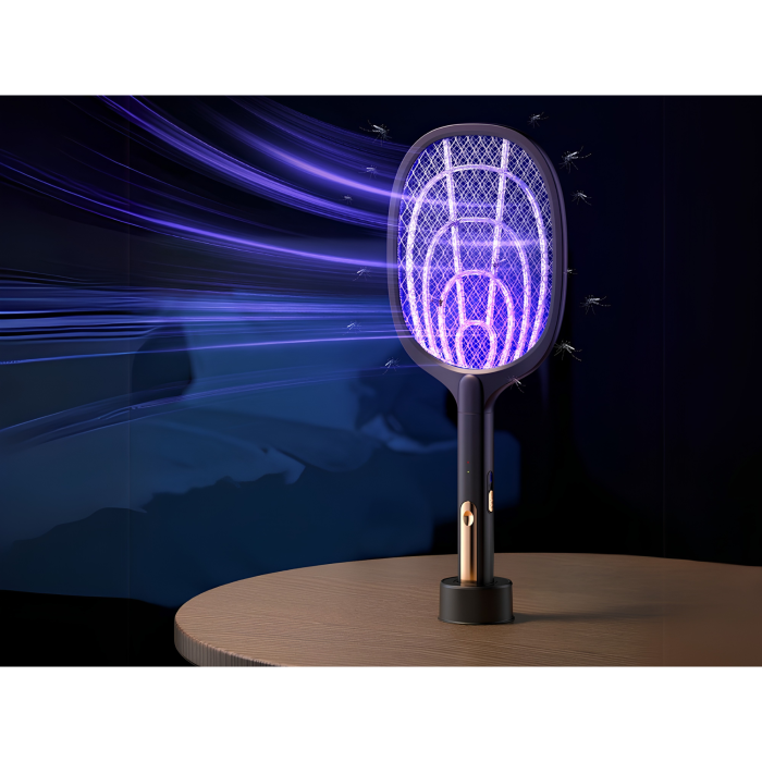 Paleta electrica anti tantari VarioShop®, cu lampa UV, suport, baterie reincarcabila, incarcare USB, 52x21.5 cm, negru [4]