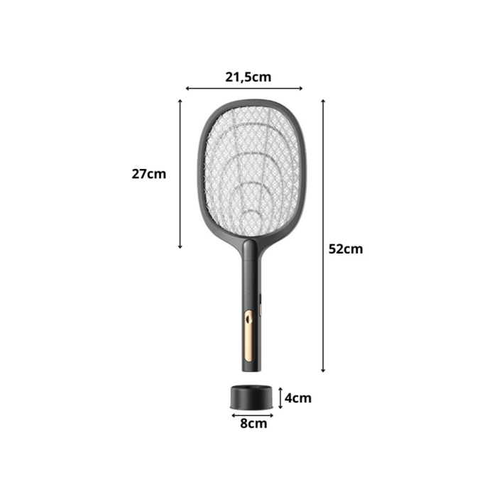 Paleta electrica anti tantari VarioShop®, cu lampa UV, suport, baterie reincarcabila, incarcare USB, 52x21.5 cm, negru [2]