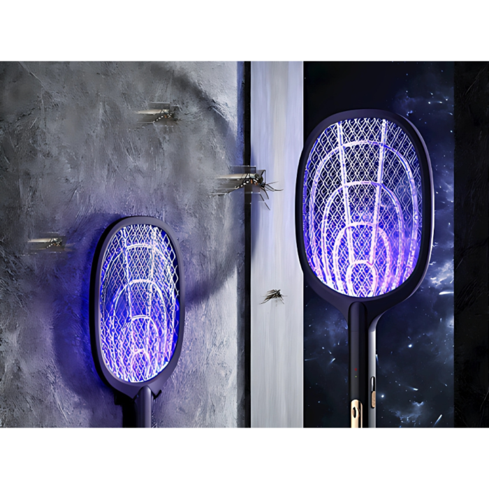 Paleta electrica anti tantari VarioShop®, cu lampa UV, suport, baterie reincarcabila, incarcare USB, 52x21.5 cm, negru [3]