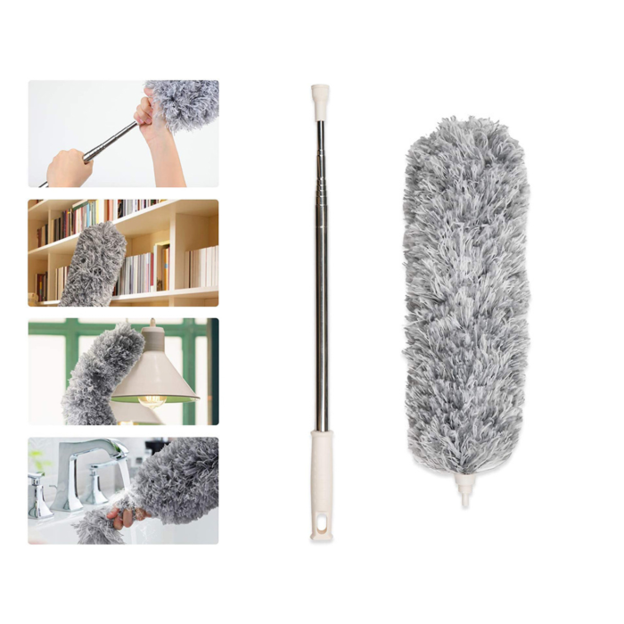 Pamatuf pentru praf VarioShop®, maner extensibil pana la 280 cm, ideala pentru pereti, tavane, candelabre, colturi greu accesibile, mobilier inalt, material microfibra, antiderapant, Gri [18]
