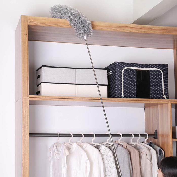 Pamatuf pentru praf VarioShop®, maner extensibil pana la 280 cm, ideala pentru pereti, tavane, candelabre, colturi greu accesibile, mobilier inalt, material microfibra, antiderapant, Gri [13]