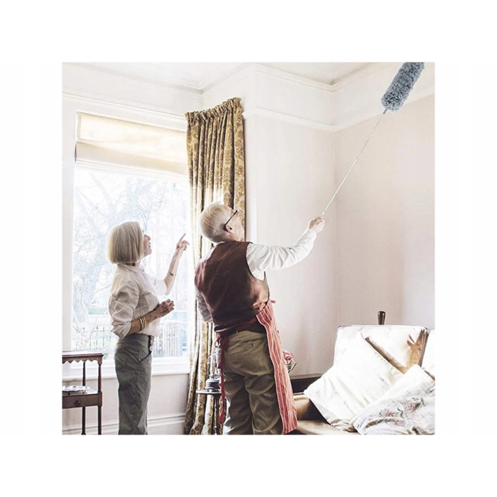 Pamatuf pentru praf VarioShop®, maner extensibil pana la 280 cm, ideala pentru pereti, tavane, candelabre, colturi greu accesibile, mobilier inalt, material microfibra, antiderapant, Gri [15]