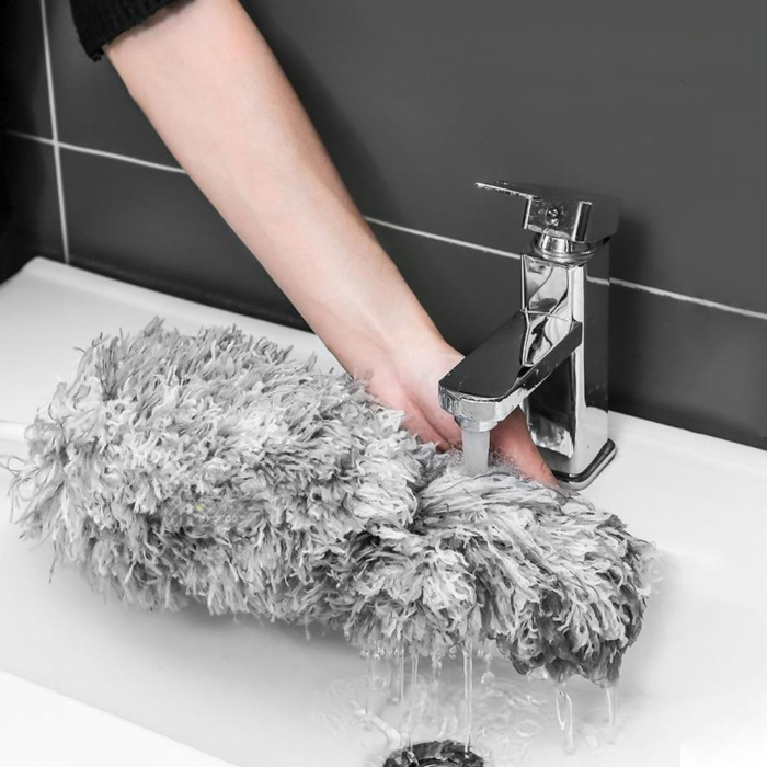 Pamatuf pentru praf VarioShop®, maner extensibil pana la 280 cm, ideala pentru pereti, tavane, candelabre, colturi greu accesibile, mobilier inalt, material microfibra, antiderapant, Gri [7]