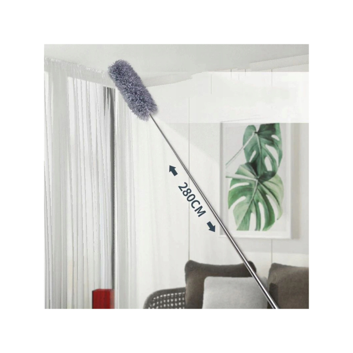 Pamatuf pentru praf VarioShop®, maner extensibil pana la 280 cm, ideala pentru pereti, tavane, candelabre, colturi greu accesibile, mobilier inalt, material microfibra, antiderapant, Gri [19]
