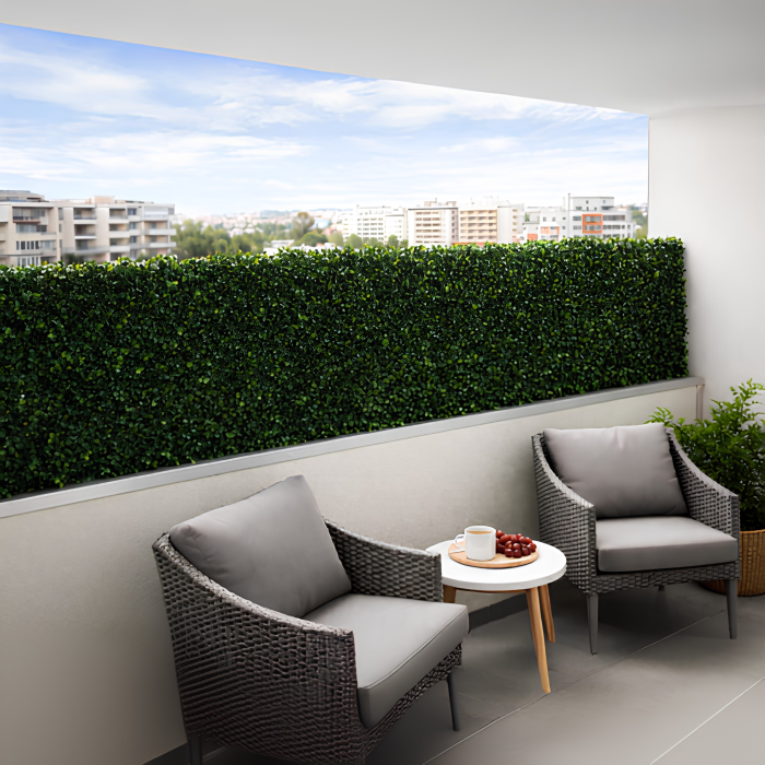 Panou decorativ din plante artificiale VarioShop®, pentru balcon, terasa si gard, rezistent la intemperii, 60x40 cm, verde [7]