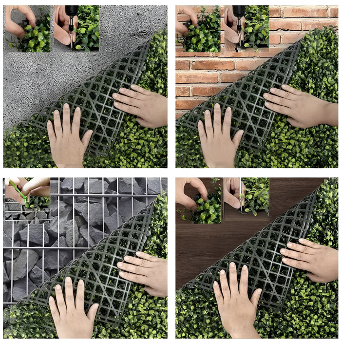 Panou decorativ din plante artificiale VarioShop®, pentru balcon, terasa si gard, rezistent la intemperii, 60x40 cm, verde [6]