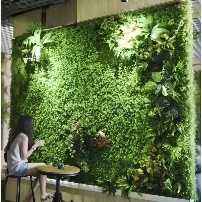 Panou decorativ din plante artificiale VarioShop®, pentru balcon, terasa si gard, rezistent la intemperii, 60x40 cm, verde [4]