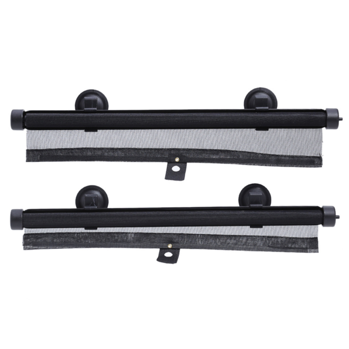Parasolar auto rulabil VarioShop, set 2 buc, protectie UV, fixare cu ventuze si velcro, negru, pentru geam lateral [15]