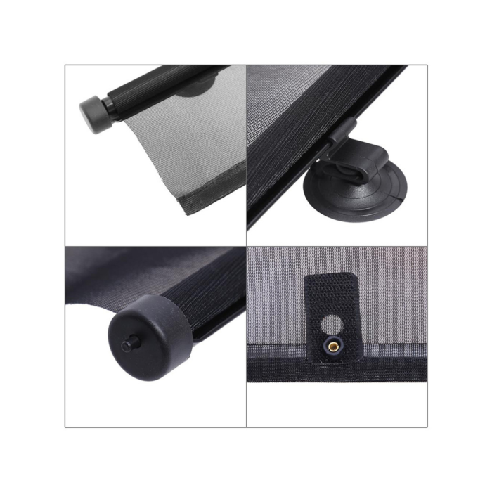 Parasolar auto rulabil VarioShop, set 2 buc, protectie UV, fixare cu ventuze si velcro, negru, pentru geam lateral [17]