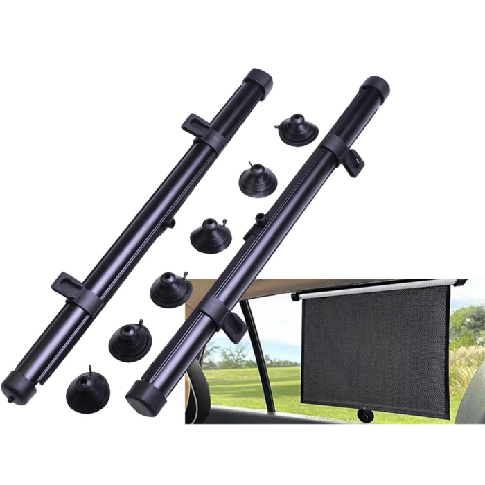 Parasolar auto rulabil VarioShop, set 2 buc, protectie UV, fixare cu ventuze si velcro, negru, pentru geam lateral [16]
