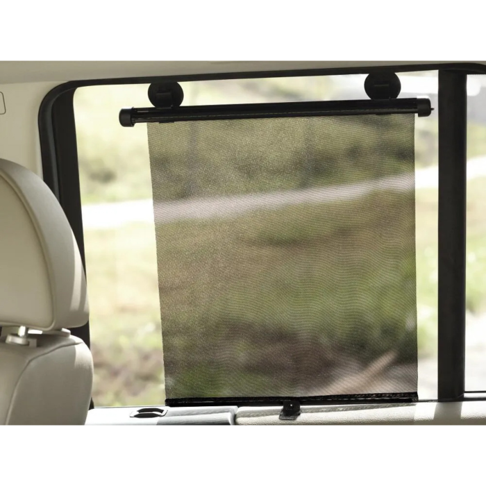 Parasolar auto rulabil VarioShop, set 2 buc, protectie UV, fixare cu ventuze si velcro, negru, pentru geam lateral [11]