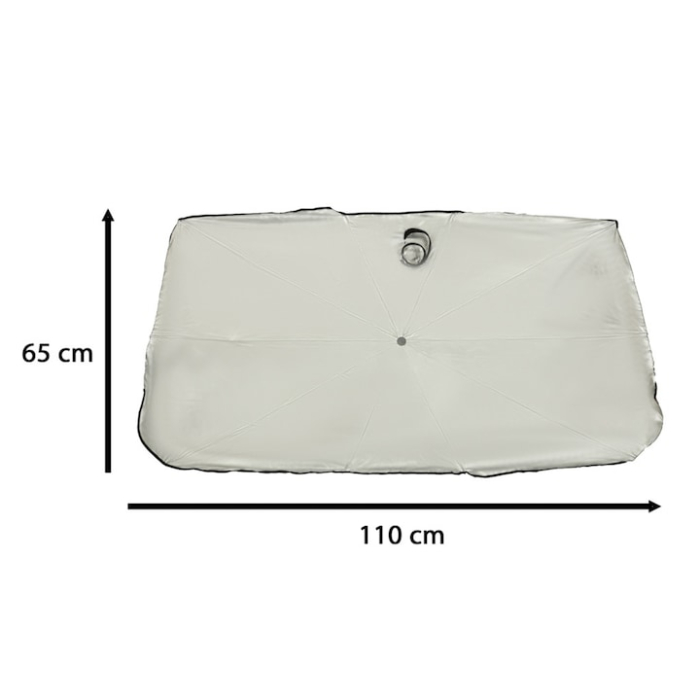 Parasolar tip umbrela VarioShop®, pentru parbriz auto, protectie universala si practica pentru interiorul masinii, 65 x 110 cm, Negru [5]