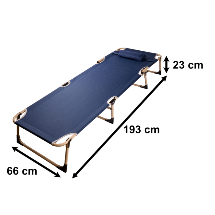 Pat de camping pliabil VarioShop®, cu cadru din otel, reglare spatar 4 pozitii, suport pana la 120 kg, material Oxford rezistent, perna inclusa, usor de transportat [5]