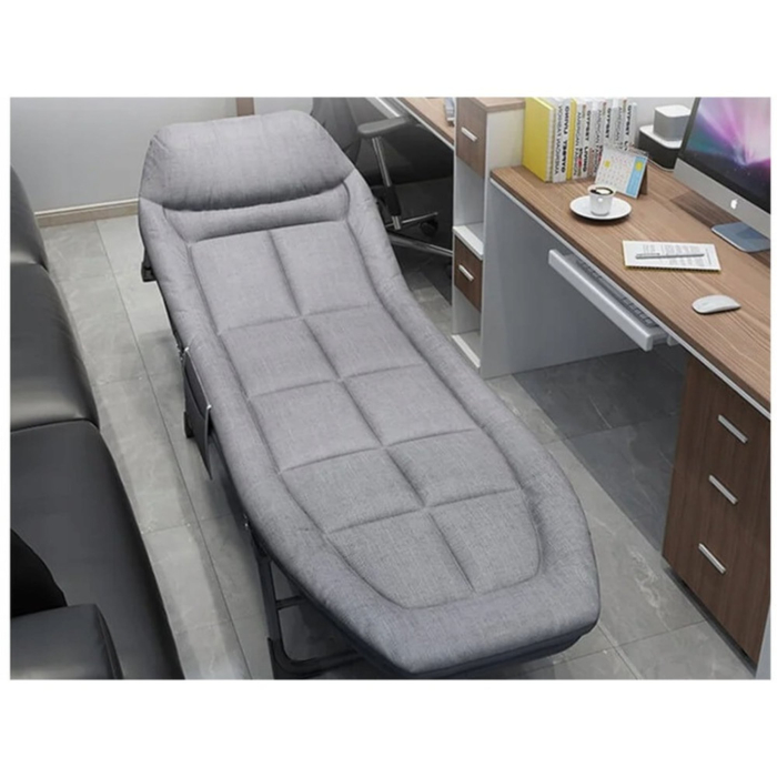 Pat de camping VarioShop, Reglabil, Buzunar depozitare, Pliabil, Sarcina maxima 120 kg, 190 x 65 x 28 cm, Gri [4]