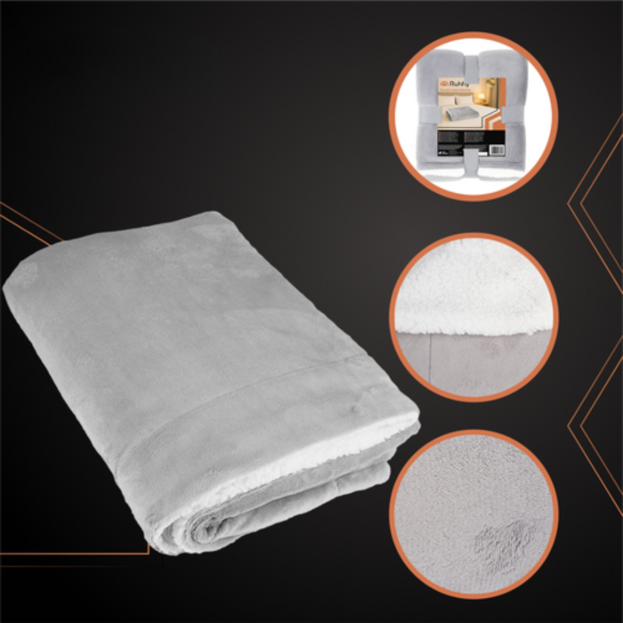 Patura groasa fata-verso 150x200 cm VarioShop®, moale, calduroasa si eleganta, ideala pentru pat sau canapea, gri [5]