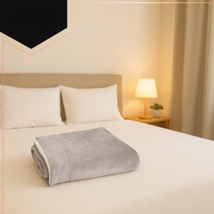 Patura groasa fata-verso 150x200 cm VarioShop®, moale, calduroasa si eleganta, ideala pentru pat sau canapea, gri [17]