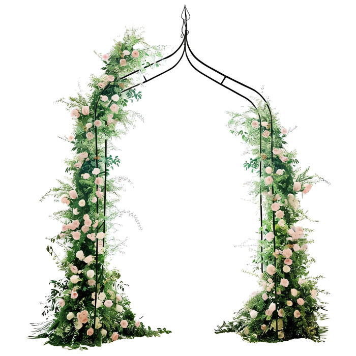 Pergola de gradina VarioShop®, pentru plante cataratoare, arc decorativ din otel, 140 x 265 cm, negru [3]
