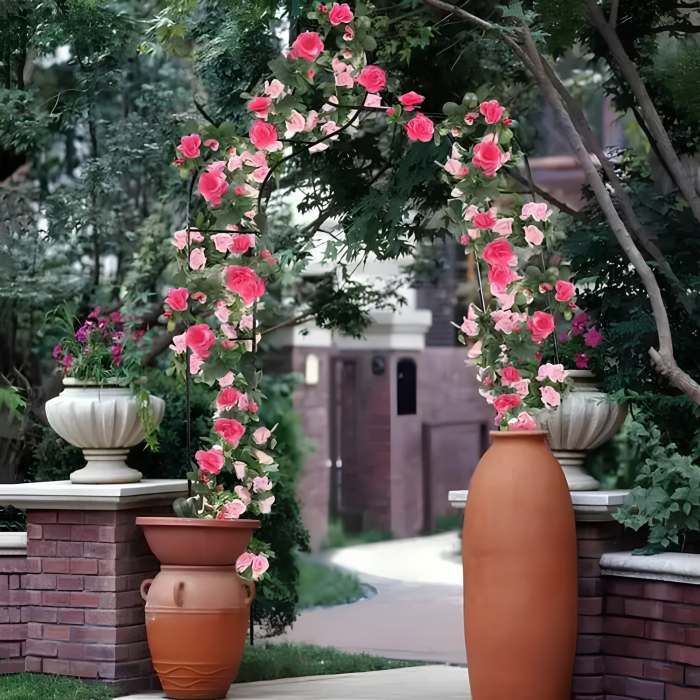 Pergola de gradina VarioShop®, pentru plante cataratoare, arc decorativ din otel, 140 x 265 cm, negru [10]