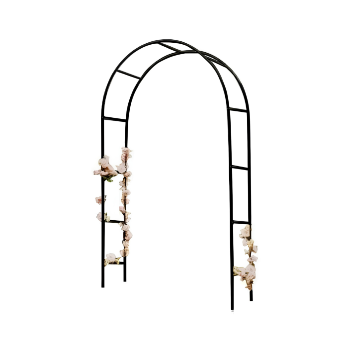 Pergola de gradina VarioShop®, pentru plante cataratoare, structura din fier, decor exterior, 240 x 140 x 38 cm, negru [10]