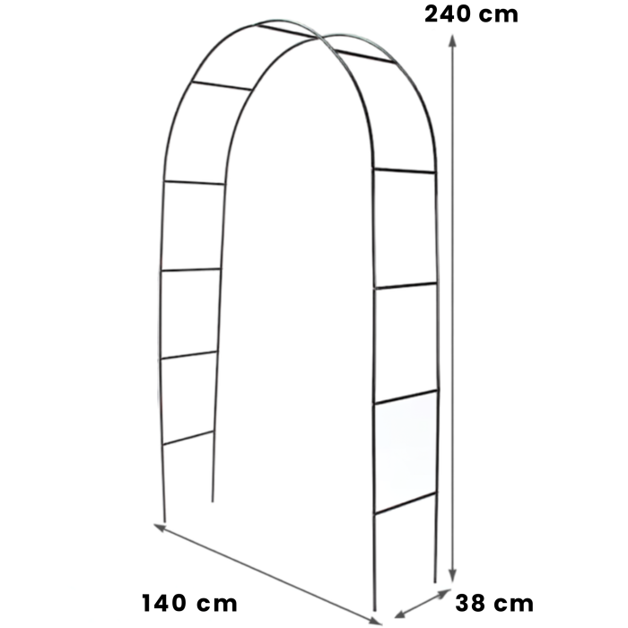Pergola de gradina VarioShop®, pentru plante cataratoare, structura din fier, decor exterior, 240 x 140 x 38 cm, negru [4]