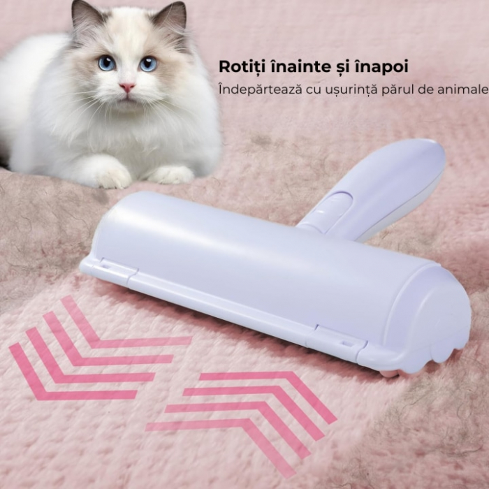 Perie curatare par VarioShop®, reutilizabila, pentru orice suprafata, indeparteaza parul de animale si scamele, compartiment inchis, 19.5 x 19 cm, Alb [5]