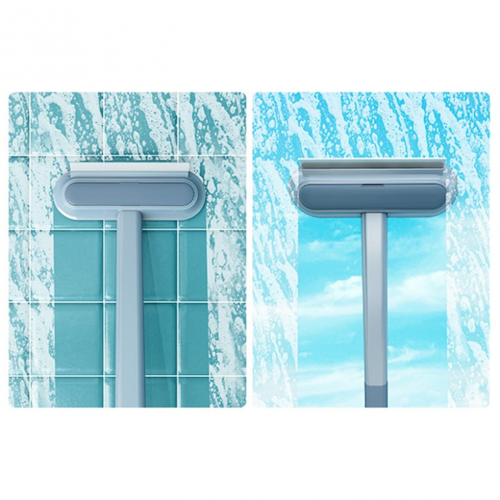 Perie de Curatat 4 in 1 VarioShop®, Multifunctionala, Design Detasabil, Perie pentru Indepartarea Parului de Animale Inclusa, Gama Mare de Utilizare, 46 x 18cm, Alb / Albastru [10]