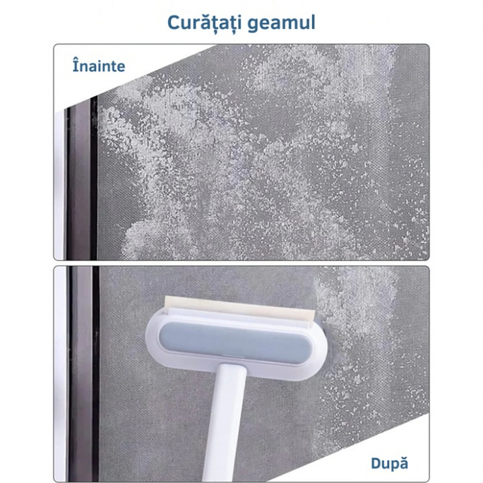 Perie de Curatat 4 in 1 VarioShop®, Multifunctionala, Design Detasabil, Perie pentru Indepartarea Parului de Animale Inclusa, Gama Mare de Utilizare, 46 x 18cm, Alb / Albastru [6]