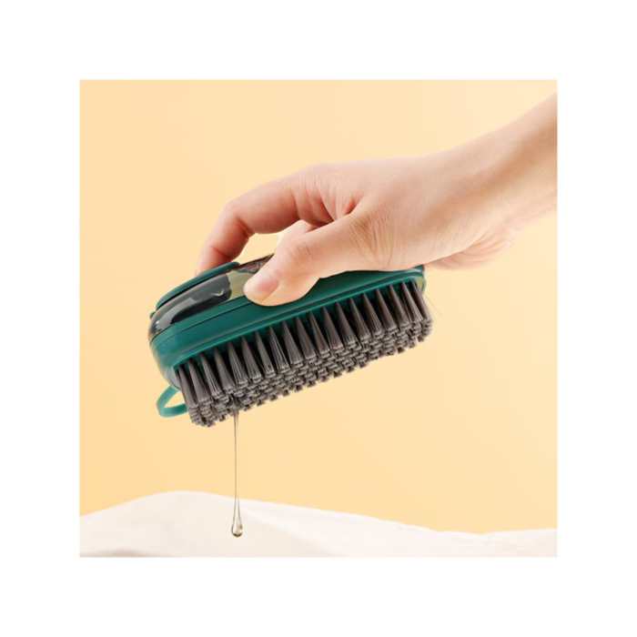 Perie de curatat cu recipient pentru detergent VarioShop®, multifunctionala, distribuirea controlata a lichidului, plastic si silicon, 11.5 x 5.5 cm, Albastru [12]