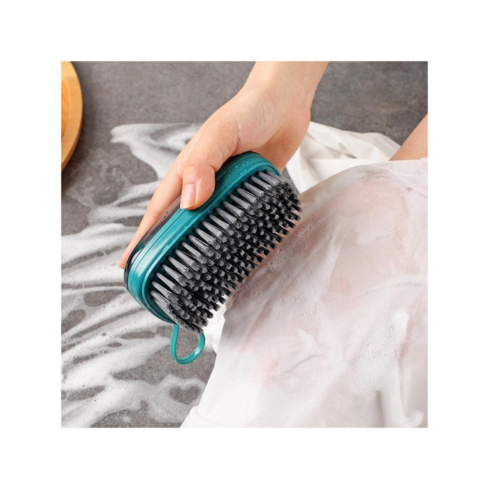 Perie de curatat cu recipient pentru detergent VarioShop®, multifunctionala, distribuirea controlata a lichidului, plastic si silicon, 11.5 x 5.5 cm, Albastru [14]